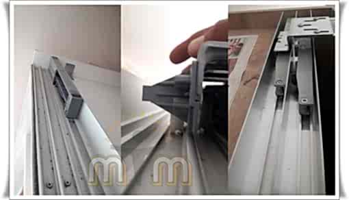 Sürgü ray kapak fren sistemlerinin kontrol edilmesi Bu ve buna benzer sorunlarla karşılaşmamak için yapacağınız şey dolabınızın kapağına hızlı ve sert hareketlerde bulunmamanız. Dıştan çalışan sürgü ray sistemlerinin tüm parçaları takım halinde olduğundan dolayı, bir tane parçanın hasar görmesi sistemin tüm parçalarını değiştirmek zorunda kalacağınız anlamanı gelmektedir. Bu sistemler ağır hacimli kapaklarda kullanılan en pahalı sistemler olduğunu da unutmayınız.