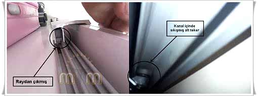 Gardırop ray kapakları neden sürekli raydan çıkar? Bu ve buna benzer durumların oluşmaması için kanal içinde zamanla biriken toz ve kirleri, odanızın temizliğini yaparken mutlaka elektrikli süpürge yardımıyla ray kanallarının içini temizledikten sonra kuru bir bezle silme işlemini yapabilirsiniz.